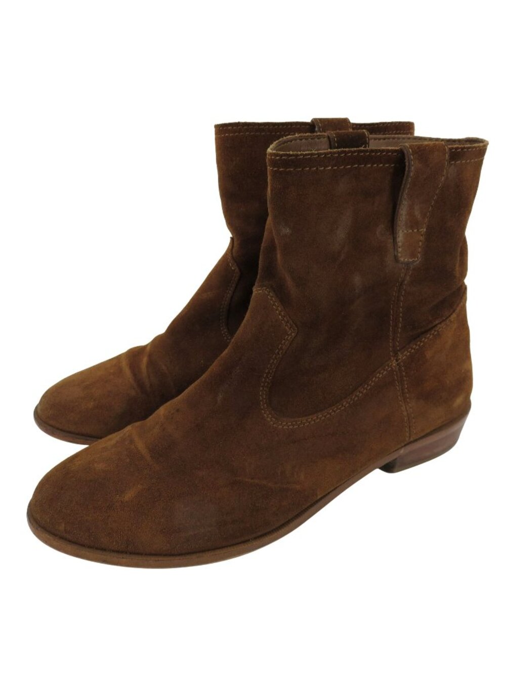 Rebecca Minkoff Women 8.5 M Brown Suede Leather Ankle Boots Booties Distressed